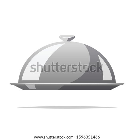 Cloche food serving cover vector isolated illustration