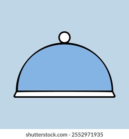 Cloche, food tray vector icon. Kitchen appliance. Graph symbol for cooking web site design, logo, app, UI