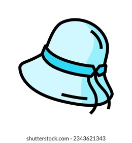 cloche hat cap color icon vector. cloche hat cap sign. isolated symbol illustration