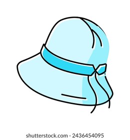 cloche hat cap color icon vector. cloche hat cap sign. isolated symbol illustration