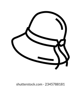 cloche hat cap line icon vector. cloche hat cap sign. isolated contour symbol black illustration