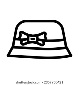 cloche hat cap line icon vector. cloche hat cap sign. isolated contour symbol black illustration