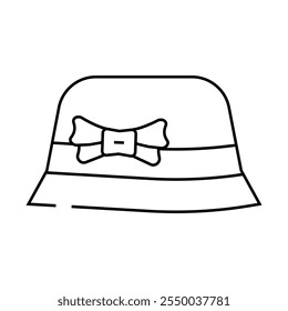 cloche hat cap line icon vector. cloche hat cap sign. isolated contour symbol black illustration