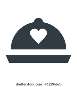 Cloche with Heart Colored Vector Icon