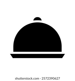 Cloche icon. Concept of fine dining, gourmet, and restaurant service.