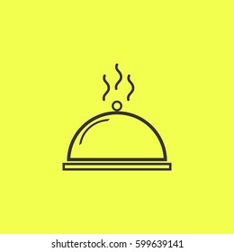 Cloche icon flat. Black pictogram on white background. Vector illustration symbol and bonus button
