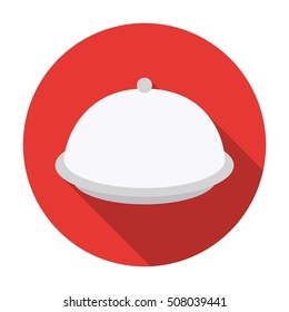 Cloche icon in flat style isolated on white background. Hotel symbol stock vector illustration.
