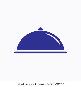 Cloche Icon. Flat Vector Design Silhouette. Blue Color 