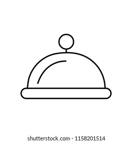 Cloche icon. Serving tray. Dish icon. Restaurant servicing. Vector icon.