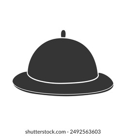 Cloche Icon Silhouette Illustration. Restaurant Vector Graphic Pictogram Symbol Clip Art. Doodle Sketch Black Si