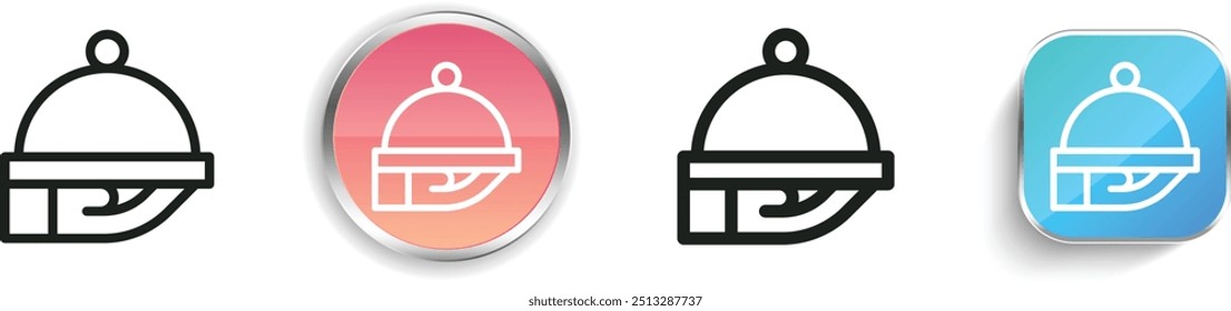 Uhrensymbol. Design mit dünnen Linien, regelmäßigen Linien und Schaltflächen einzeln auf weißem Hintergrund