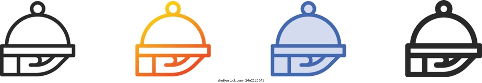 Icono de cloche.Diseño lineal delgado, degradado, trazo azul y estilo audaz aislado sobre fondo blanco
