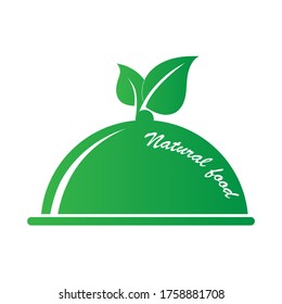 Cloche or Marmite. A simple stylized vector illustration for a menu, logo, label, or sticker that says natural food. Vector illustration isolated on white background, flat style