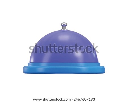cloche on food tray for serving dish icon 3d render