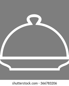 Cloche Poster. Silhouette line cover for hot meals.
