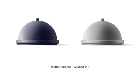 Cloche restaurant. 3d set for serving dishes. For catering establishments, hotels. For the design of layouts and logos.