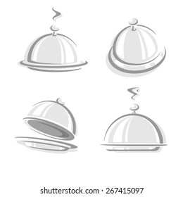 Cloche restaurant. Vector