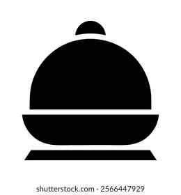 Cloche serving tray icon. Concept of food service, fine dining, and catering.