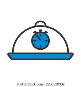 Cierre Con Icono De Stopwatch. Contorno de negrita editable con diseño de relleno de color. Ilustración vectorial.