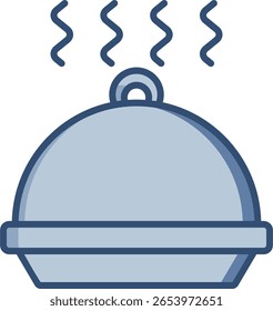 Cloche, Vektorsymbol mit transparentem Hintergrund. Änderbares blaues Farbdesign.
