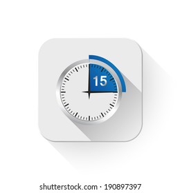 Clock 15 Minutes To Go With long shadow over app button