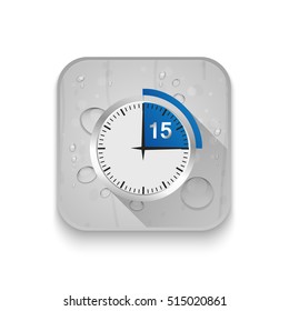 Clock 15 Minutes To Go With long shadow over app button