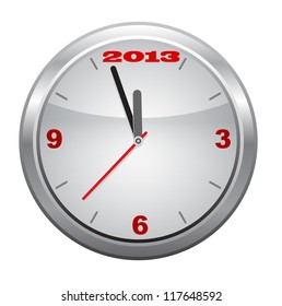 Clock to 2013,  New Year, vector.