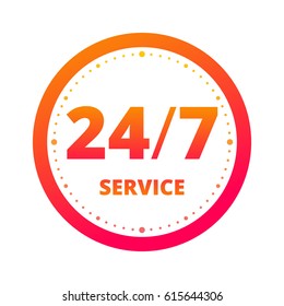 Clock 24 hours in Week Icon for design
