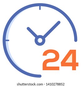 A clock for 24/7 support and service