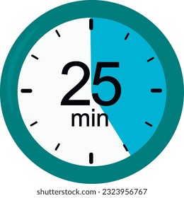 Clock. 25 minutes. vector graphics