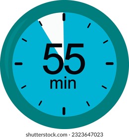 Reloj. 55 minutos. gráficos vectoriales