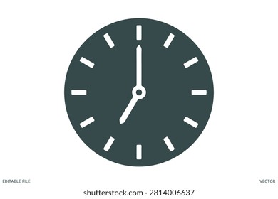 Clock 7 oclock icon vector illustration time management deadline schedule countdown seven morning evening hour