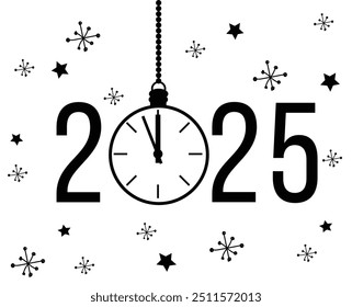 Reloj a punto de atacar la medianoche para celebrar el Nuevo año. Concepto de celebración de vacaciones de invierno internacional