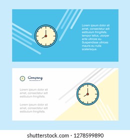 Clock  abstract corporate business banner template, horizontal advertising business banner.