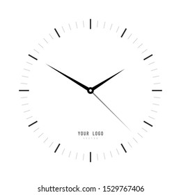 Clock abstract white and black on white background. Vector illustration eps 10.