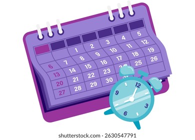 Clock and academic calendar, study and go back to school