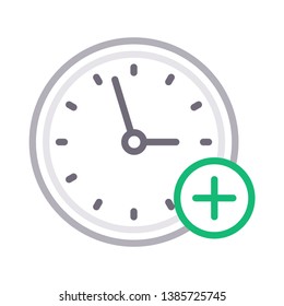 clock add color line icon