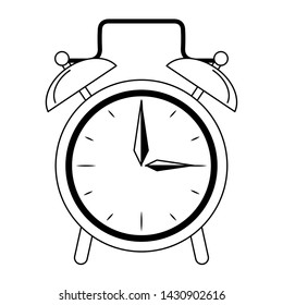 Clock with alarm bells isolated symbol vector illustration graphic design