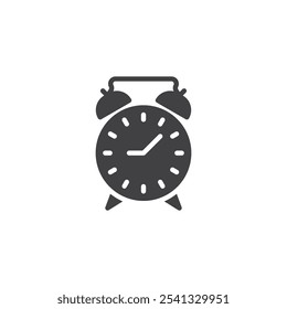 Relógio com um ícone de vetor de função de alarme. sinal plano preenchido para conceito móvel e web design. Ícone de glifo do Alarm Clock. Símbolo de despertar, ilustração do logotipo. Gráficos vetoriais