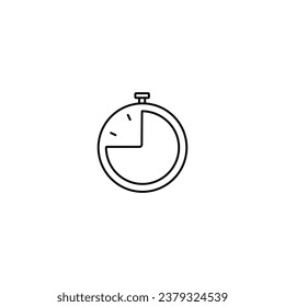 vector de línea de cuenta regresiva de icono de alarma de reloj