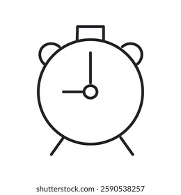 Clock alarm icon. Editable stroke