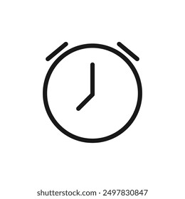 Clock alarm icon isolated on white background. Vector Illustration