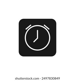 Clock alarm icon isolated on white background. Vector Illustration