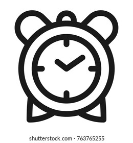 Clock alarm icon. Line style