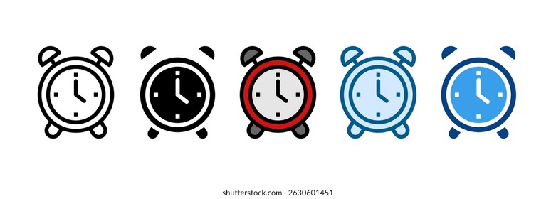 Clock Alarm Icon Set Multiple Style Collection