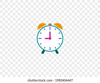 Clock, alarm clock icon. Vector illustration. Flat.