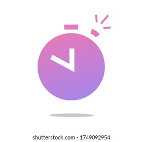 Clock alarm icon vector or watch ringing for wake up time flat cartoon, design pictogram and logo idea color symbol isolated on white background clipart