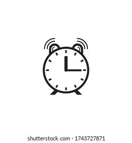 clock with alarm iconic symbol. clock and alarm icon
