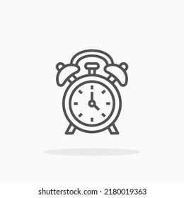 Clock Alarm line icon. Editable stroke and pixel perfect. Can be used for digital product, presentation, print design and more.