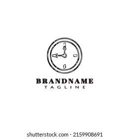 clock or alarm logo cartoon design template icon black modern isolated vector